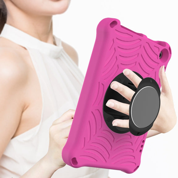 For Amazon Kindle Fire HD 8 / 8 Plus 2022 / 2020 Spider King Silicone Protective Tablet Case(Rose Red)