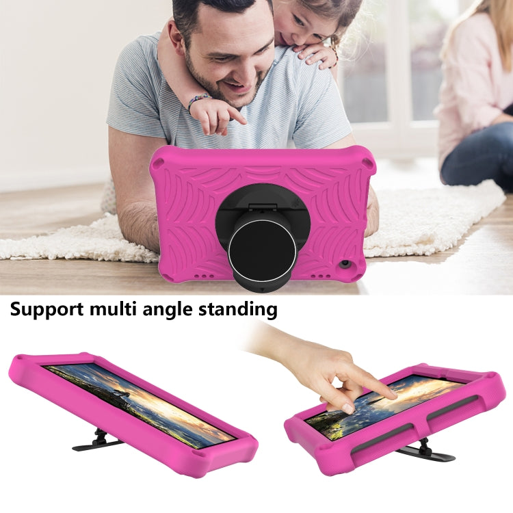 For Amazon Kindle Fire HD 8 / 8 Plus 2022 / 2020 Spider King Silicone Protective Tablet Case(Rose Red)