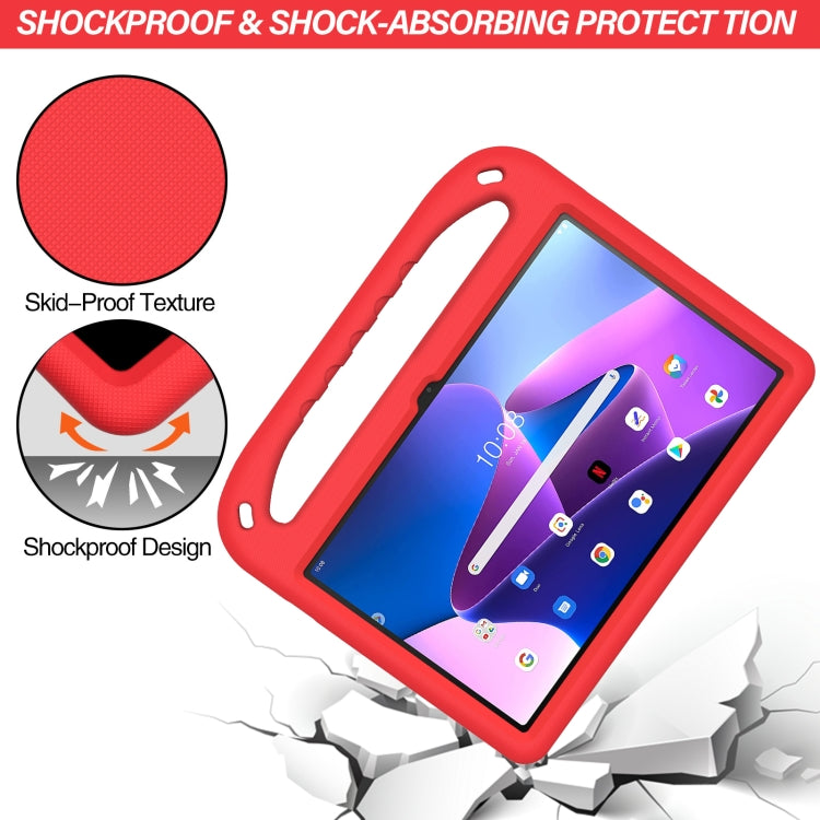 For Lenovo Tab M10 Plus 10.6 3rd Gen 2022 Handle EVA Shockproof Tablet Case with Holder(Red)