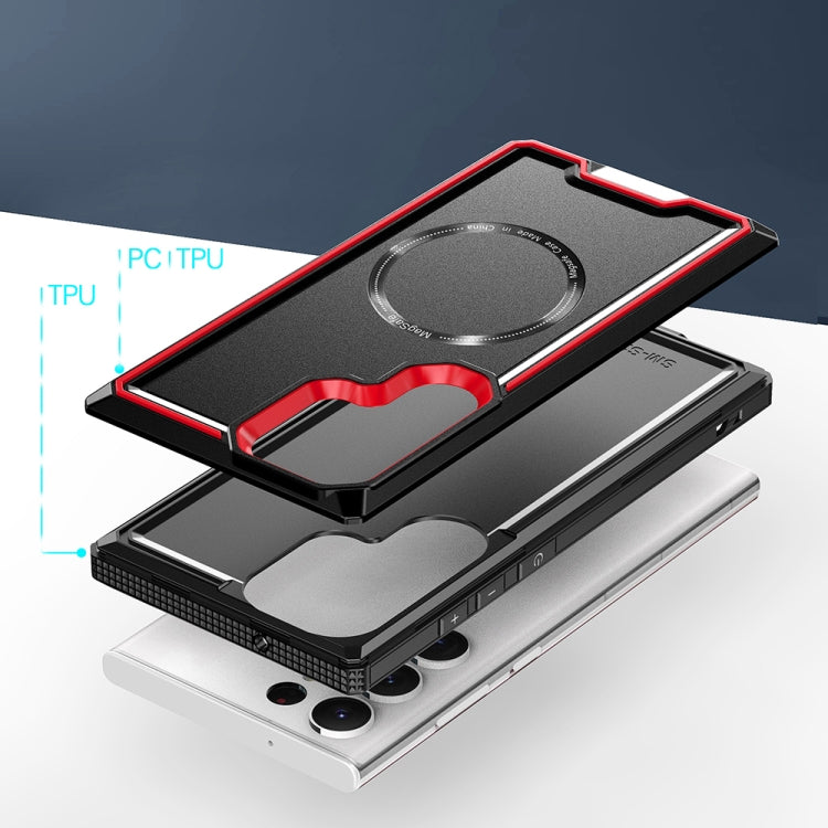 For Samsung Galaxy S23+ 5G Armour Two-color MagSafe Magnetic TPU + PC Phone Case(Red)