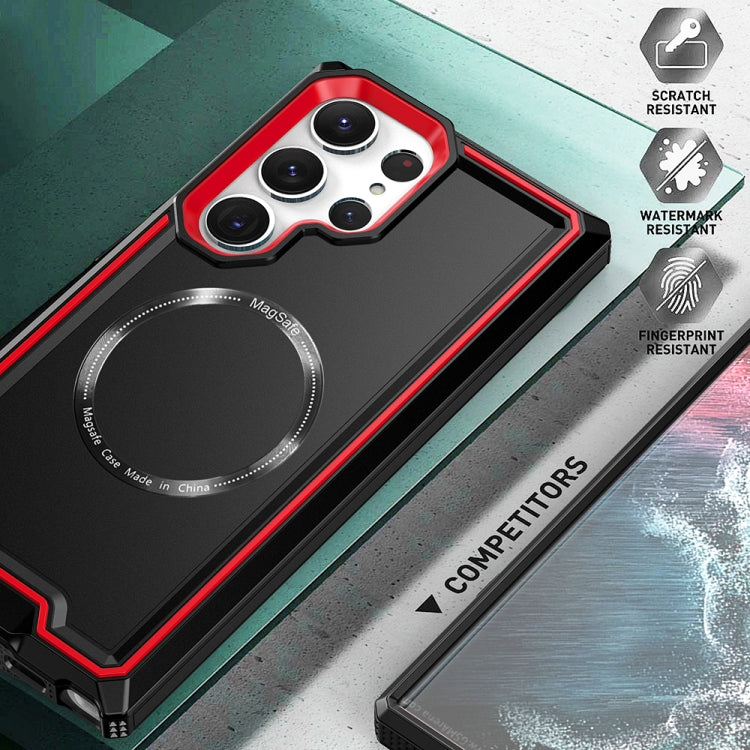 For Samsung Galaxy S23+ 5G Armour Two-color MagSafe Magnetic TPU + PC Phone Case(Red)
