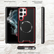 For Samsung Galaxy S23+ 5G Armour Two-color MagSafe Magnetic TPU + PC Phone Case(Red)