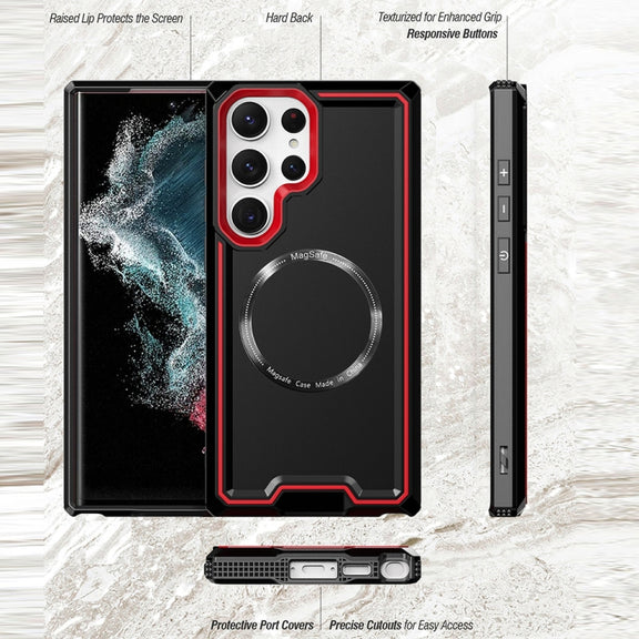 For Samsung Galaxy S23+ 5G Armour Two-color MagSafe Magnetic TPU + PC Phone Case(Red)