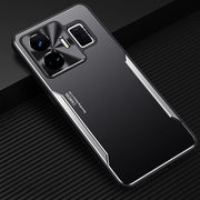 For Realme GT Neo 5 Blade Series TPU + Titanium Alloy Phone Case(Black Silver)