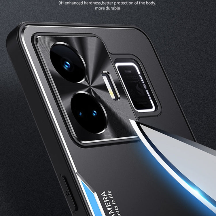 For Realme GT Neo 5 Blade Series TPU + Titanium Alloy Phone Case(Black Silver)