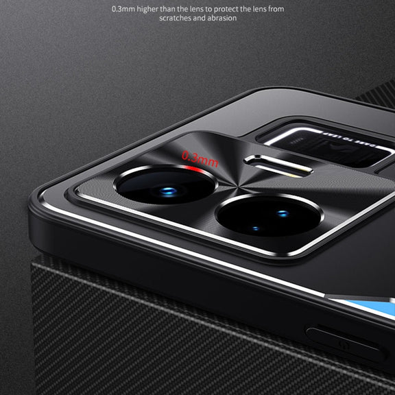 For Realme GT Neo 5 Blade Series TPU + Titanium Alloy Phone Case(Black Silver)