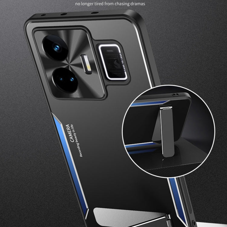 For Realme GT Neo 5 Blade Series TPU + Titanium Alloy Phone Case(Black Silver)