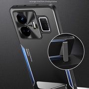 For Realme GT Neo 5 Blade Series TPU + Titanium Alloy Phone Case(Black Silver)