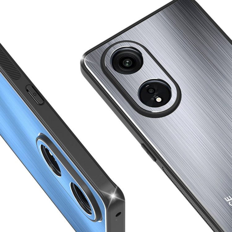 For OPPO A1 Pro / A98 Metal Brushed Texture Shockproof Phone Case(Silver)