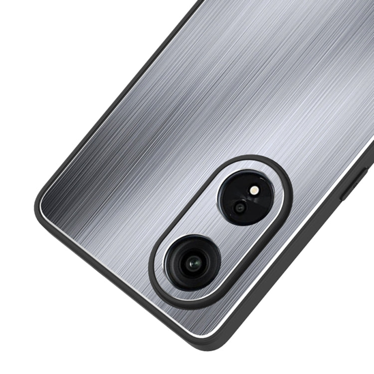 For OPPO A1 Pro / A98 Metal Brushed Texture Shockproof Phone Case(Silver)