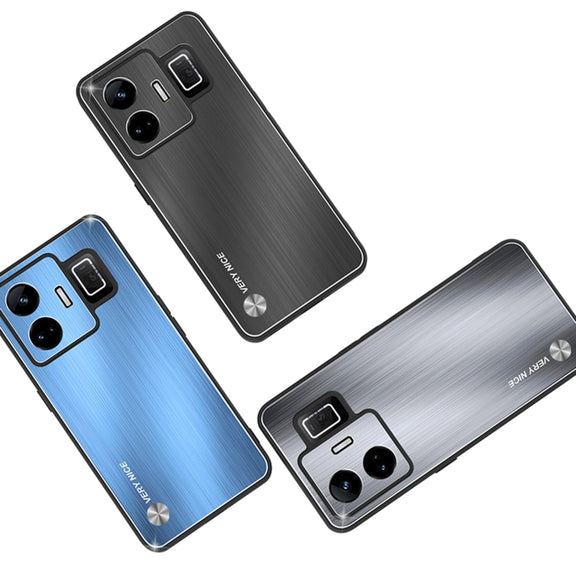 For Realme GT Neo 5 Metal Brushed Texture Shockproof Phone Case(Silver)