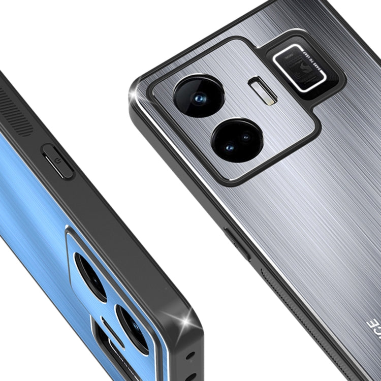 For Realme GT Neo 5 Metal Brushed Texture Shockproof Phone Case(Silver)