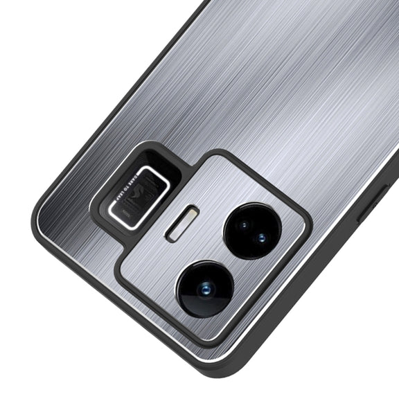 For Realme GT Neo 5 Metal Brushed Texture Shockproof Phone Case(Silver)