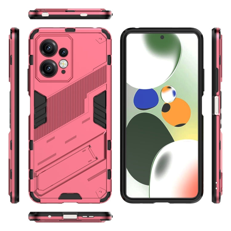 For Xiaomi Redmi Note 12 4G Global Punk Armor 2 in 1 PC + TPU Shockproof Phone Case with Holder(Rose Red)