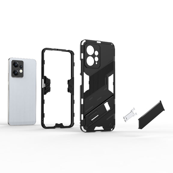 For Xiaomi Redmi Note 12 4G Global Punk Armor 2 in 1 PC + TPU Shockproof Phone Case with Holder(Rose Red)