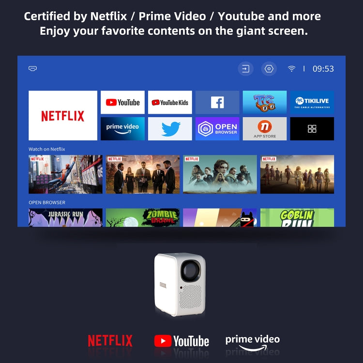 MECOOL KP2 1920x1080P 600ANSI Lumens Portable Mini LED Smart Projector(AU Plug)
