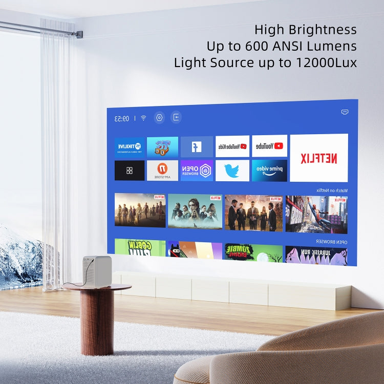 MECOOL KP2 1920x1080P 600ANSI Lumens Portable Mini LED Smart Projector(AU Plug)