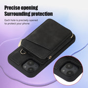 For iPhone 14 Zipper Card Bag Back Cover Phone Case(Black)