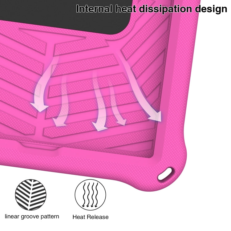 For Lenovo Tab M10 Plus TB-X606 Spider King Silicone Protective Tablet Case(Rose Red)