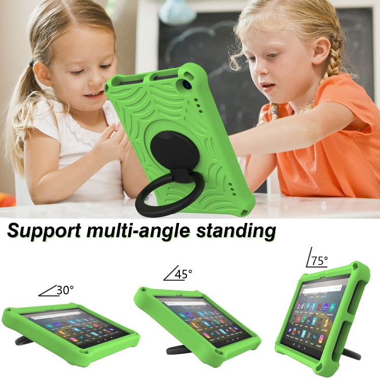 For Amazon Kindle Fire HD 8 2022 / 2020 Spider King Silicone Protective Tablet Case(Green)
