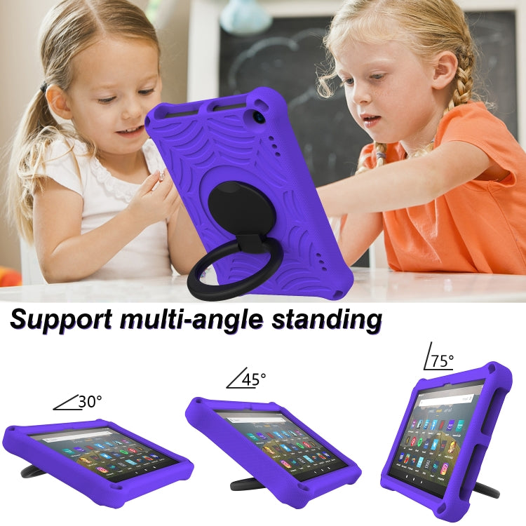 For Amazon Kindle Fire HD 8 2022 / 2020 Spider King Silicone Protective Tablet Case(Purple)