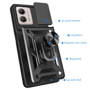 For Motorola Moto G53 / G13 / G23 5G Sliding Camera Cover Design TPU+PC Phone Case(Black)