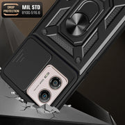 For Motorola Moto G53 / G13 / G23 5G Sliding Camera Cover Design TPU+PC Phone Case(Black)