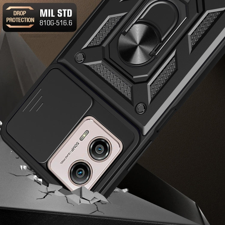 For Motorola Moto G53 / G13 / G23 5G Sliding Camera Cover Design TPU+PC Phone Case(Black)