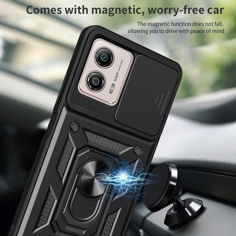 For Motorola Moto G53 / G13 / G23 5G Sliding Camera Cover Design TPU+PC Phone Case(Black)