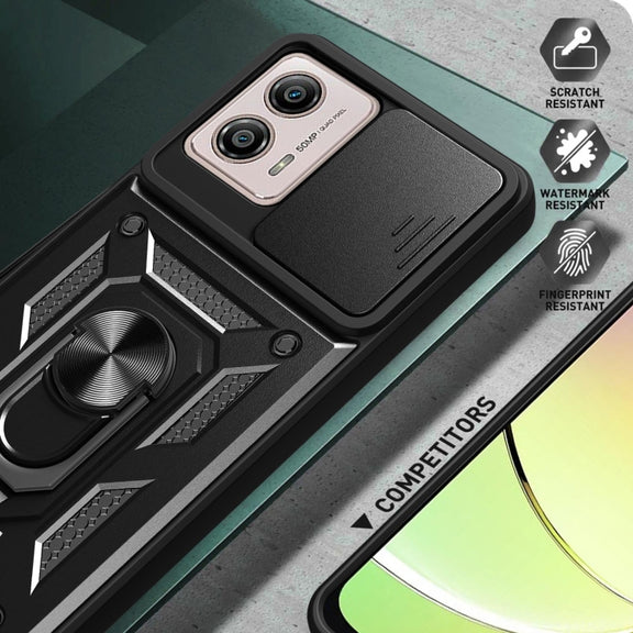 For Motorola Moto G53 / G13 / G23 5G Sliding Camera Cover Design TPU+PC Phone Case(Black)