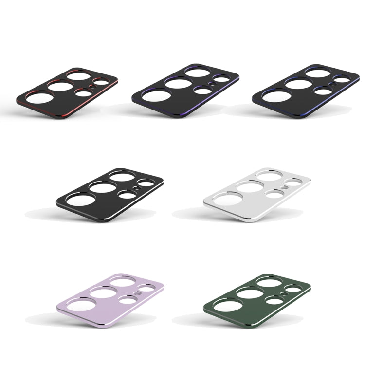 For Samsung Galaxy S23 Ultra 5G Aurora Series Lens Protector + Metal Frame Phone Case(Black Silver)