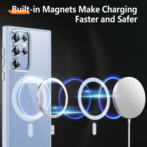 For Samsung Galaxy S23 Ultra 5G Acrylic PC MagSafe Magnetic Phone Case(Sierra Blue)