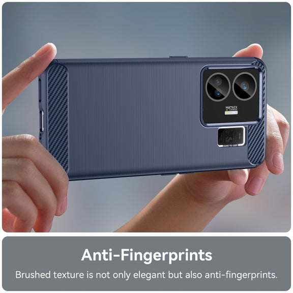 For Realme GT Neo 5 Brushed Texture Carbon Fiber TPU Phone Case(Blue)