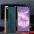 For Huawei Mate Xs 2 Electroplated Cross Pattern Leather All-inclusive Phone Case with Stand(Night Green Gold) - Huawei Cases by PMC TechLife | Online Shopping South Africa | PMC TechLife | Buy Now Pay Later Mobicred