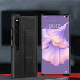 For Huawei Mate Xs 2 Electroplated Cross Pattern Leather All-inclusive Phone Case with Stand(Black) - Huawei Cases by PMC TechLife | Online Shopping South Africa | PMC TechLife | Buy Now Pay Later Mobicred
