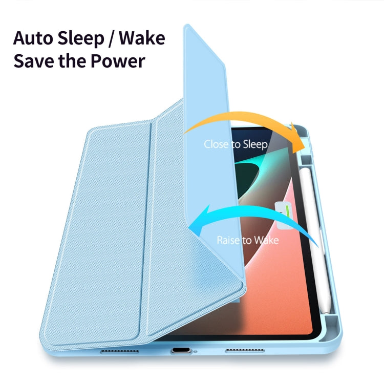 For Xiaomi Pad 6 / 6 Pro DUX DUCIS TOBY Series Antiskid Leather Tablet Case with Sleep / Wake-up Function(Blue)