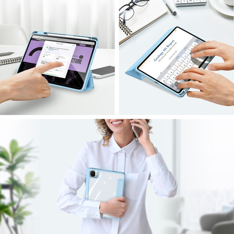 For Xiaomi Pad 6 / 6 Pro DUX DUCIS TOBY Series Antiskid Leather Tablet Case with Sleep / Wake-up Function(Blue)