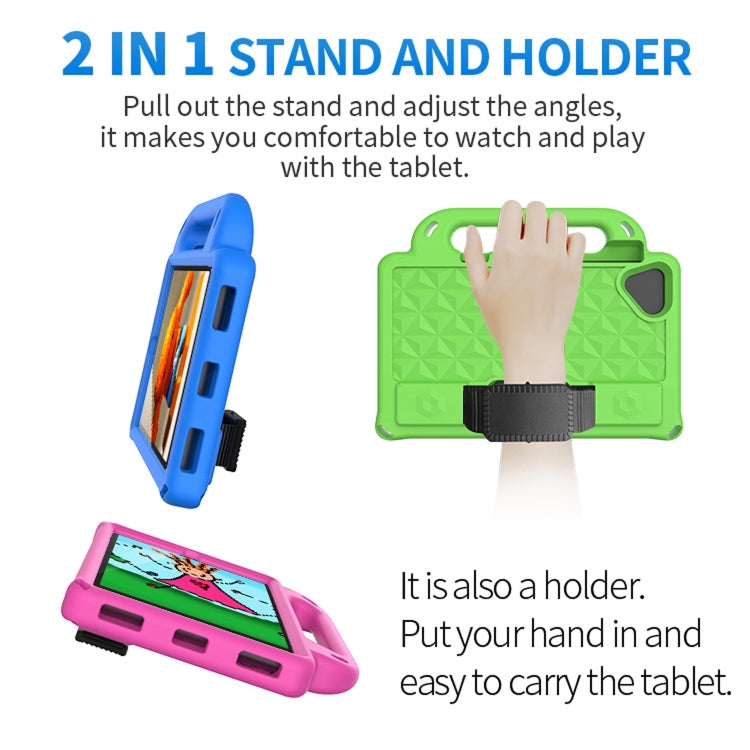 For Lenovo Tab M8 4th Gen Diamond Series EVA Anti-Fall Shockproof Sleeve Tablet Case with Holder & Strap(Red)