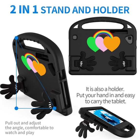 For Lenovo Tab M8 4th Gen Love Small Palm Holder EVA Tablet Case(Black)