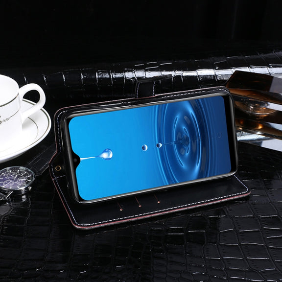 For Leagoo M12 idewei Crocodile Texture Horizontal Flip Leather Case with Holder & Card Slots & Wallet(Black)
