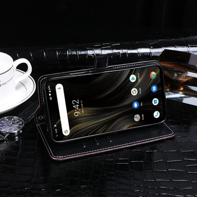 For Umidigi Power 3 idewei Crocodile Texture Horizontal Flip Leather Case with Holder & Card Slots & Wallet(Black)