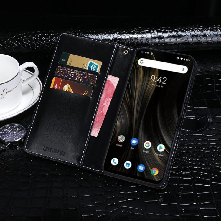 For Umidigi Power 3 idewei Crocodile Texture Horizontal Flip Leather Case with Holder & Card Slots & Wallet(Black)