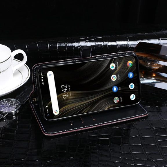 For Umidigi Power 3 idewei Crocodile Texture Horizontal Flip Leather Case with Holder & Card Slots & Wallet(Dark Blue)