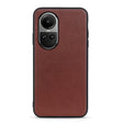 For OPPO Reno10 Global / 10 Pro Global Lambskin Texture Genuine Leather Phone Case(Brown) - OPPO Cases by PMC TechLife | Online Shopping South Africa | PMC TechLife | Buy Now Pay Later Mobicred