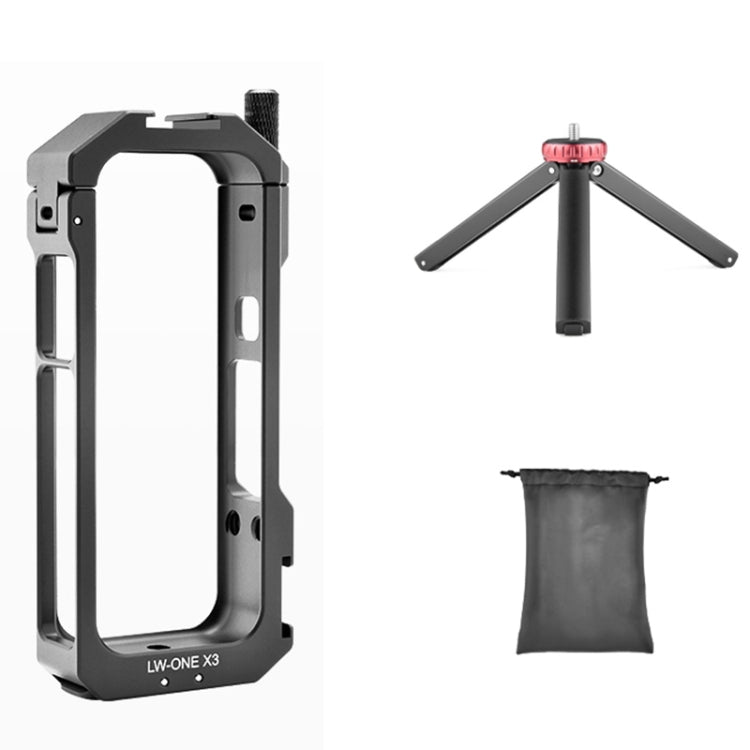 For Insta360 X3 YELANGU LW-ONE X3 Metal Cage Extended Frame Case With T1 Tripod