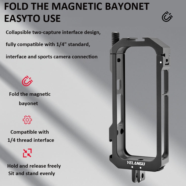 For Insta360 X3 YELANGU LW-ONE X3 Metal Cage Extended Frame Case With T1 Tripod
