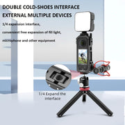 For Insta360 X3 YELANGU LW-ONE X3 Metal Cage Extended Frame Case With T1 Tripod