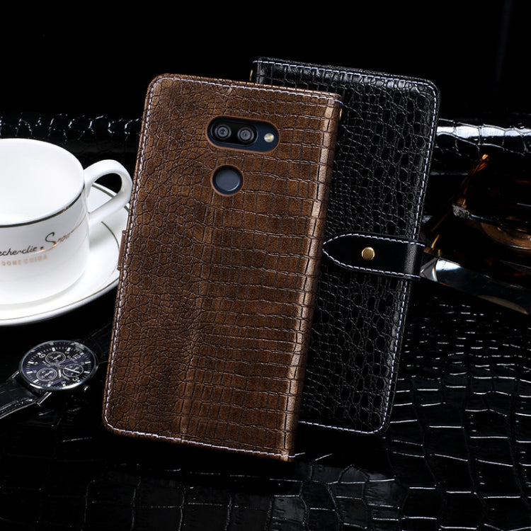 For LG K40S idewei Crocodile Texture Horizontal Flip Leather Case with Holder & Card Slots & Wallet(Black)