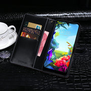 For LG K40S idewei Crocodile Texture Horizontal Flip Leather Case with Holder & Card Slots & Wallet(Black)