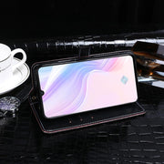 For Vivo Y9s idewei Crocodile Texture Horizontal Flip Leather Case with Holder & Card Slots & Wallet(Black)